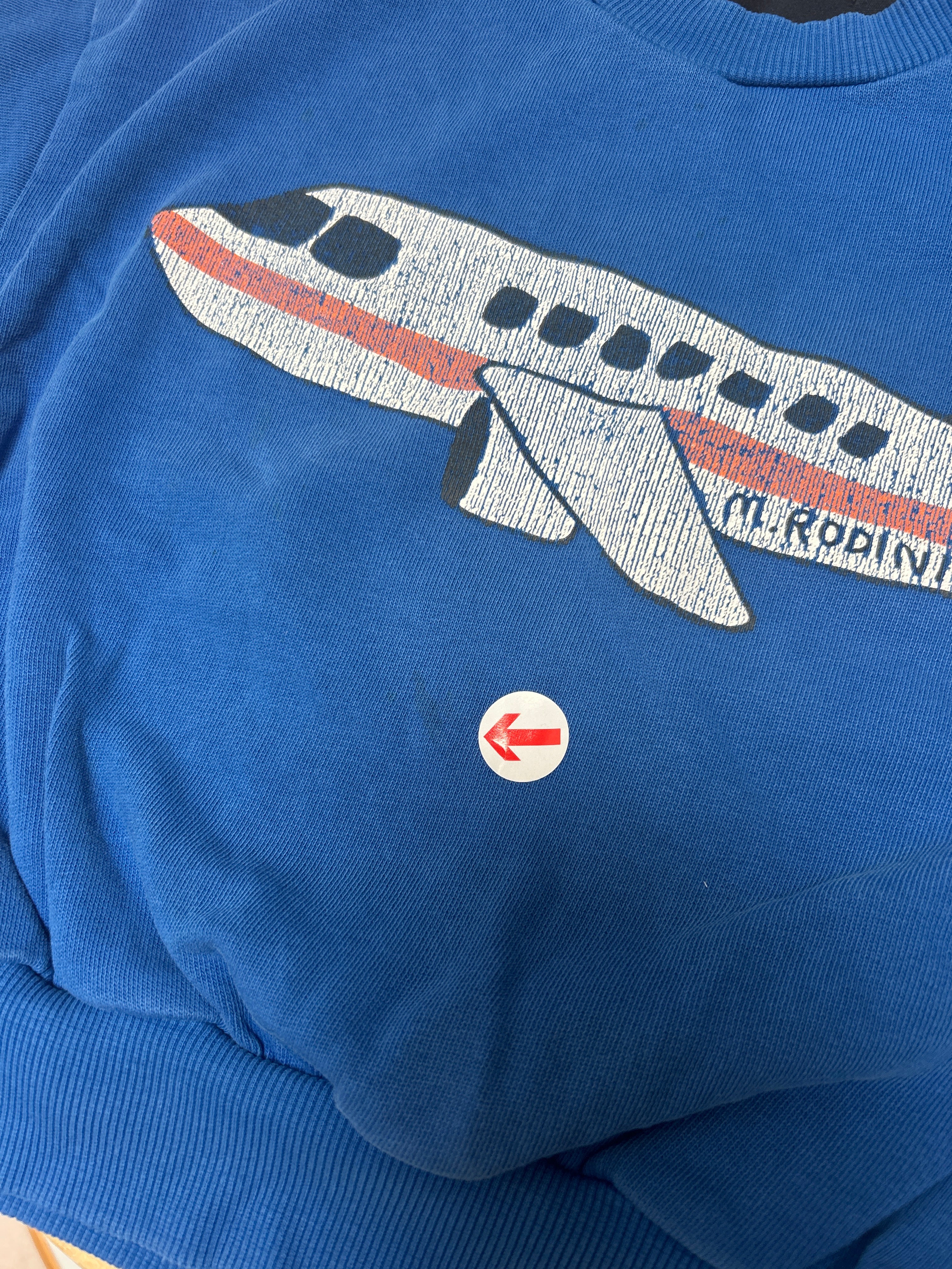 9-12m  Mini Rodini Mini Rodini Blue Aeroplane Jumper