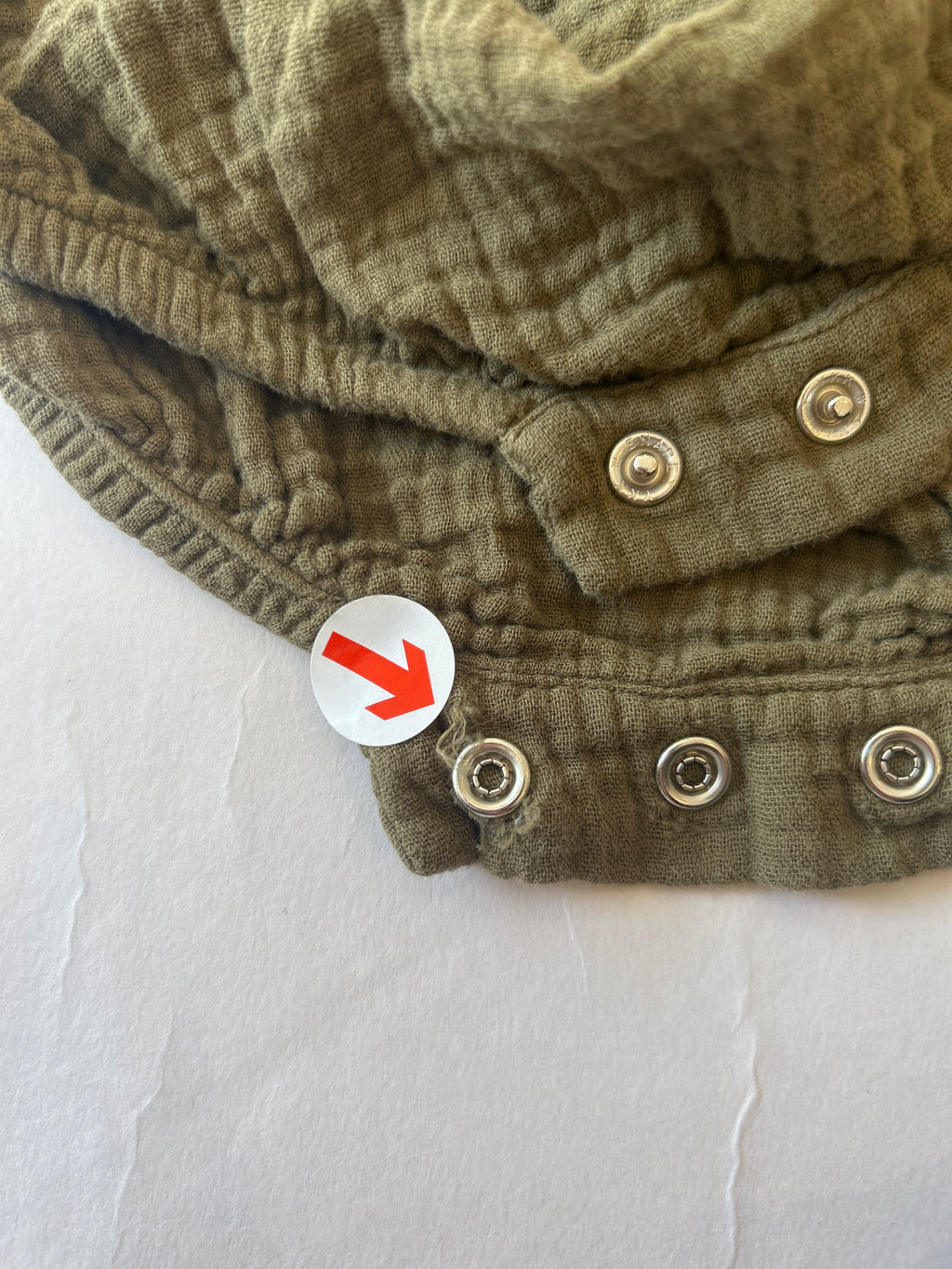 The Simple Folk Khaki muslin bloomer romper