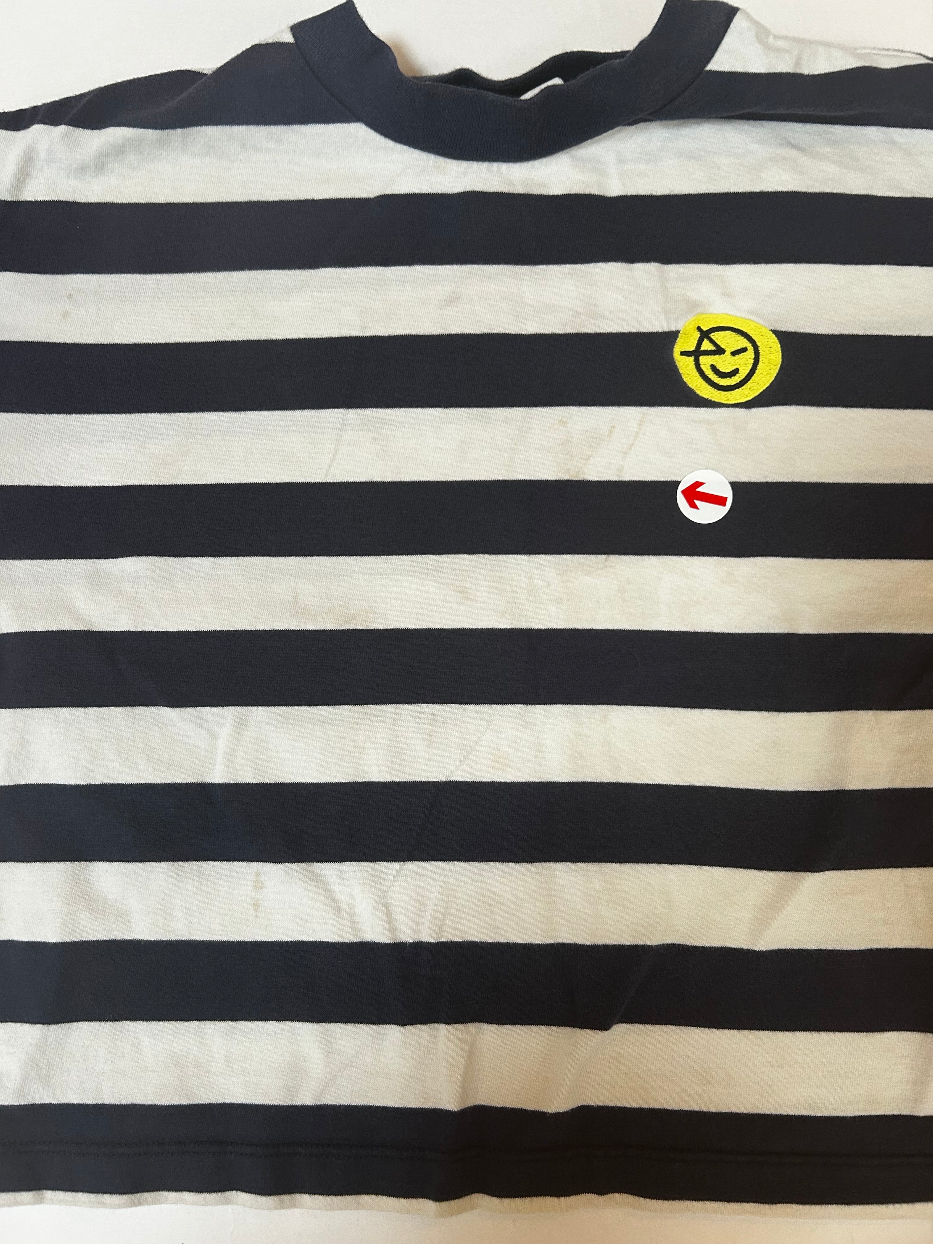 Wynken Blue striped contrast sleeve t-shirt