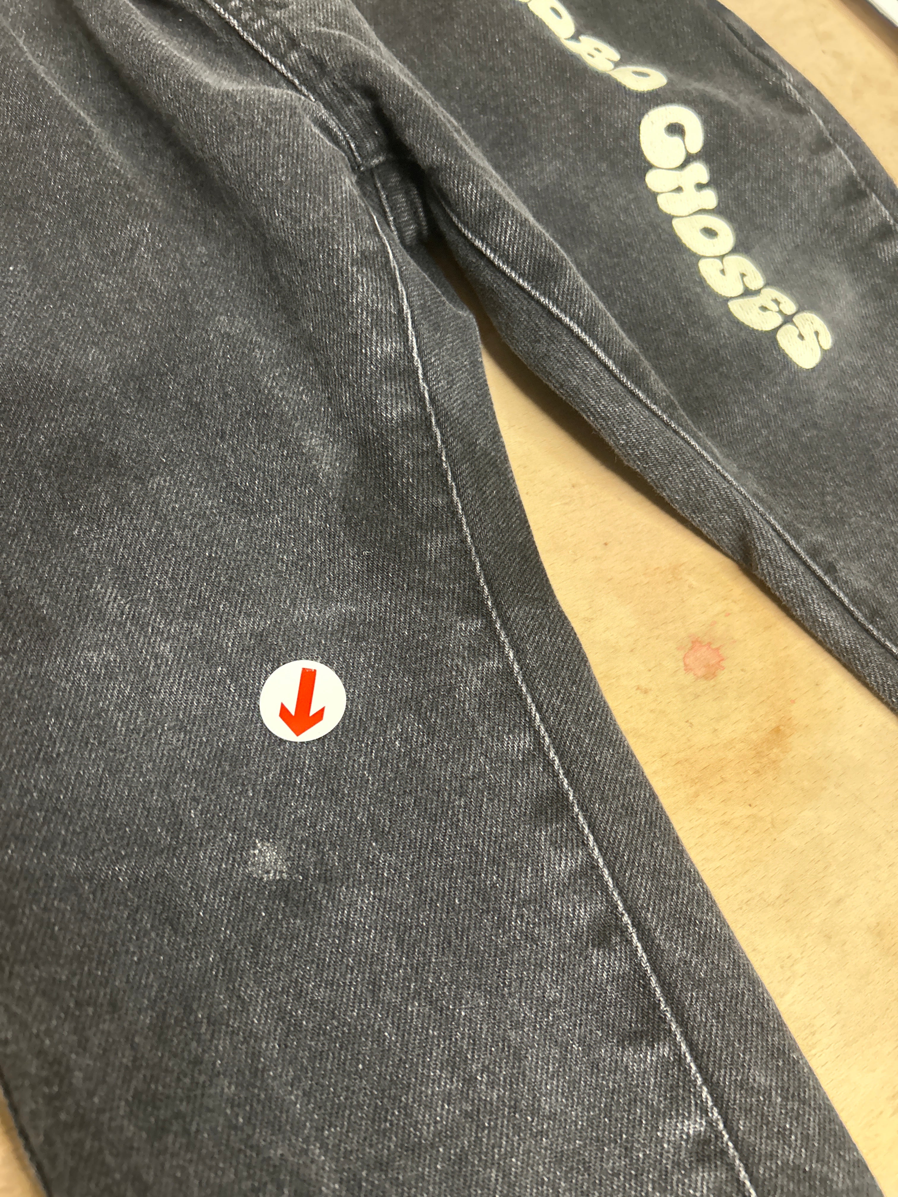 Bobo Choses Dark grey wavy denim trousers