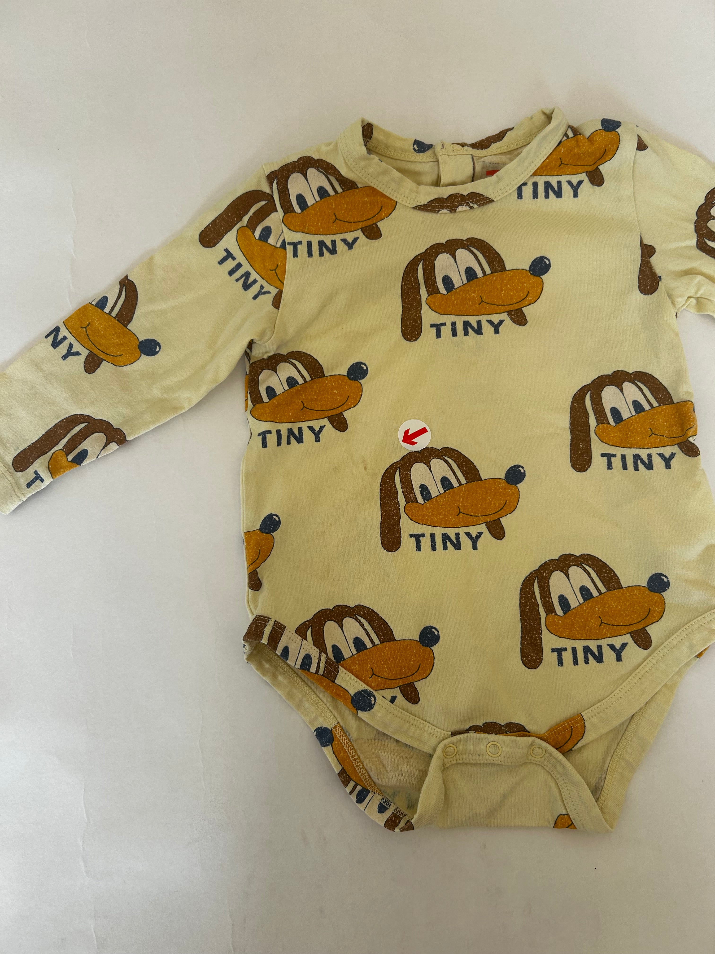 Tiny Cottons Yellow dog print long sleeve body