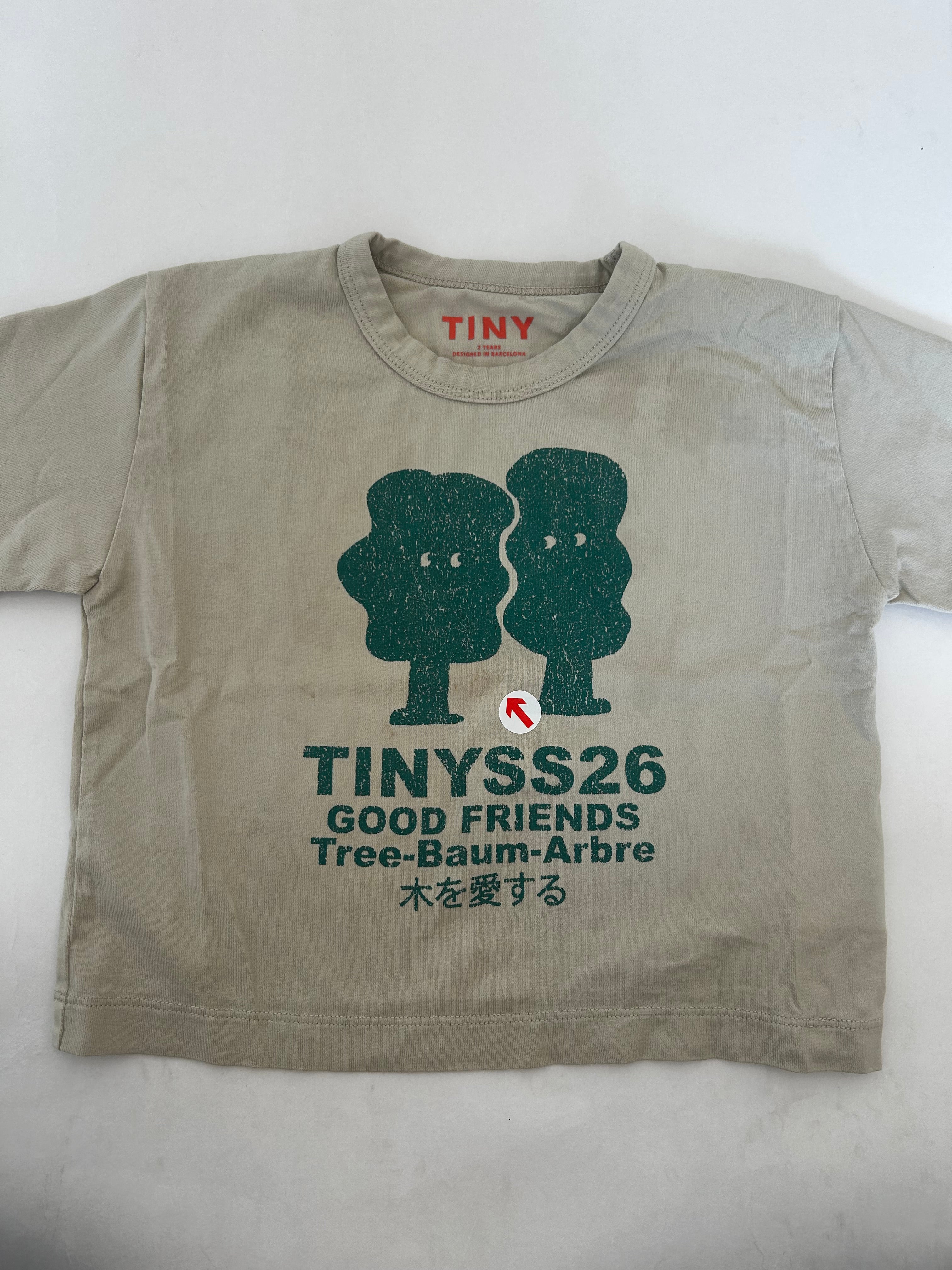 Tiny Cottons Beige tree graphic t-shirt