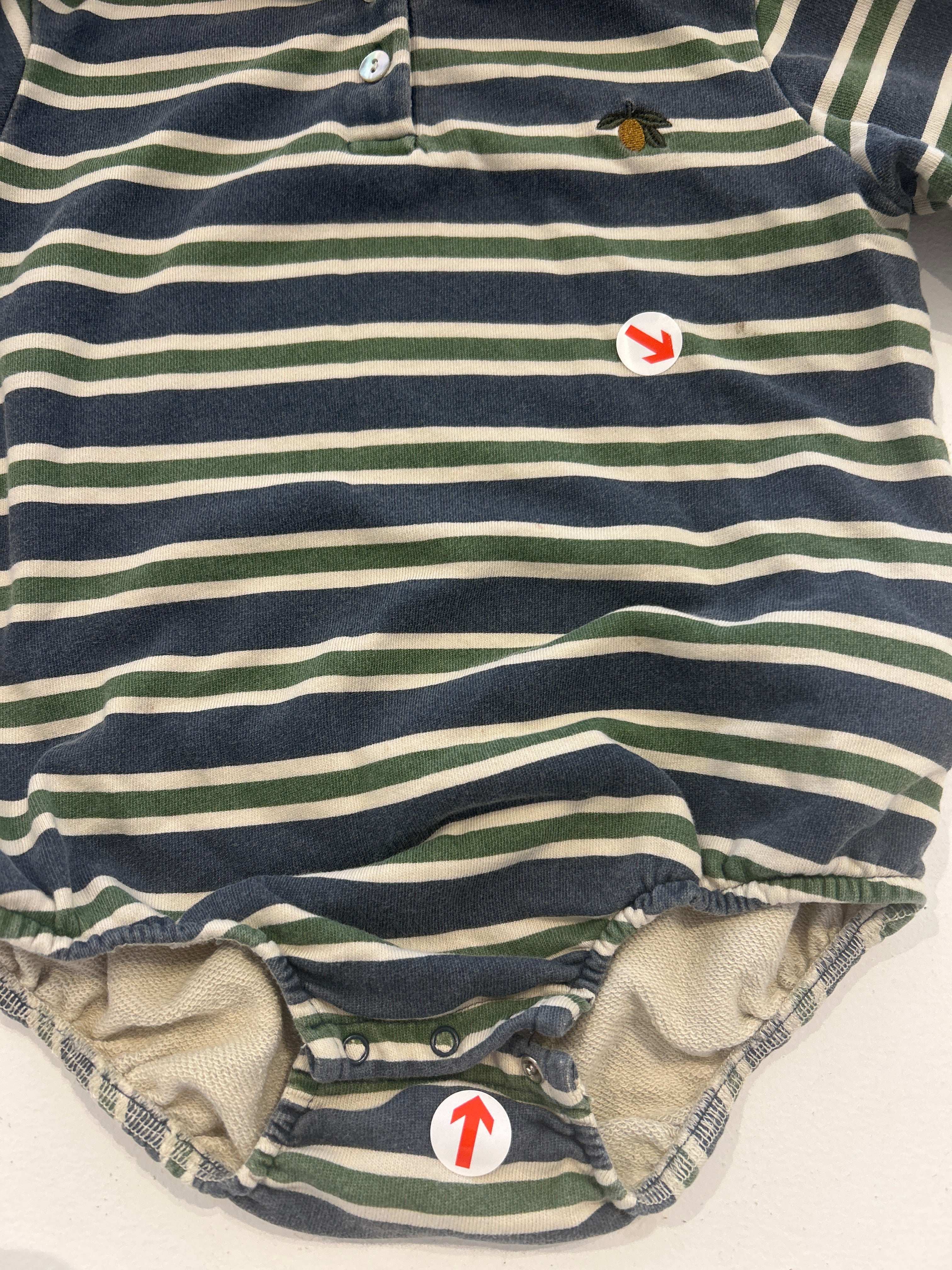 Konges Slojd Navy stripe polo romper