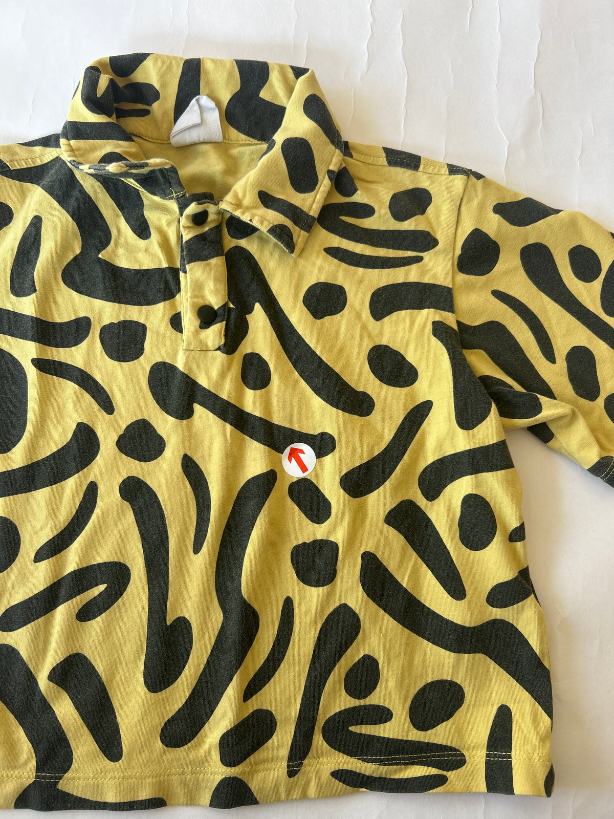 Wynken Yellow soleil dash printed shirt