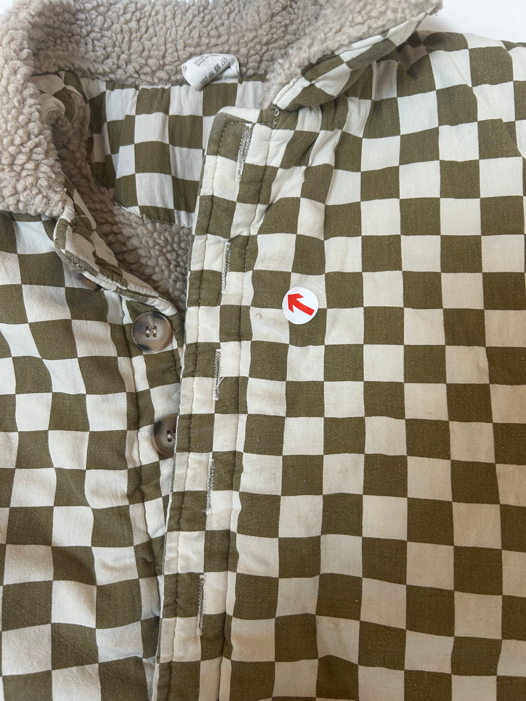 Claude  & Co Khaki checkerboard padded coat