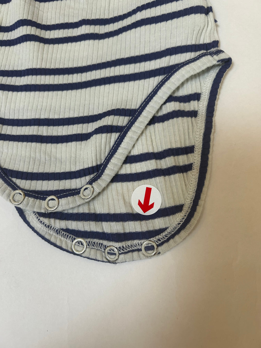 Bobo Choses White and navy stripe ribbed body