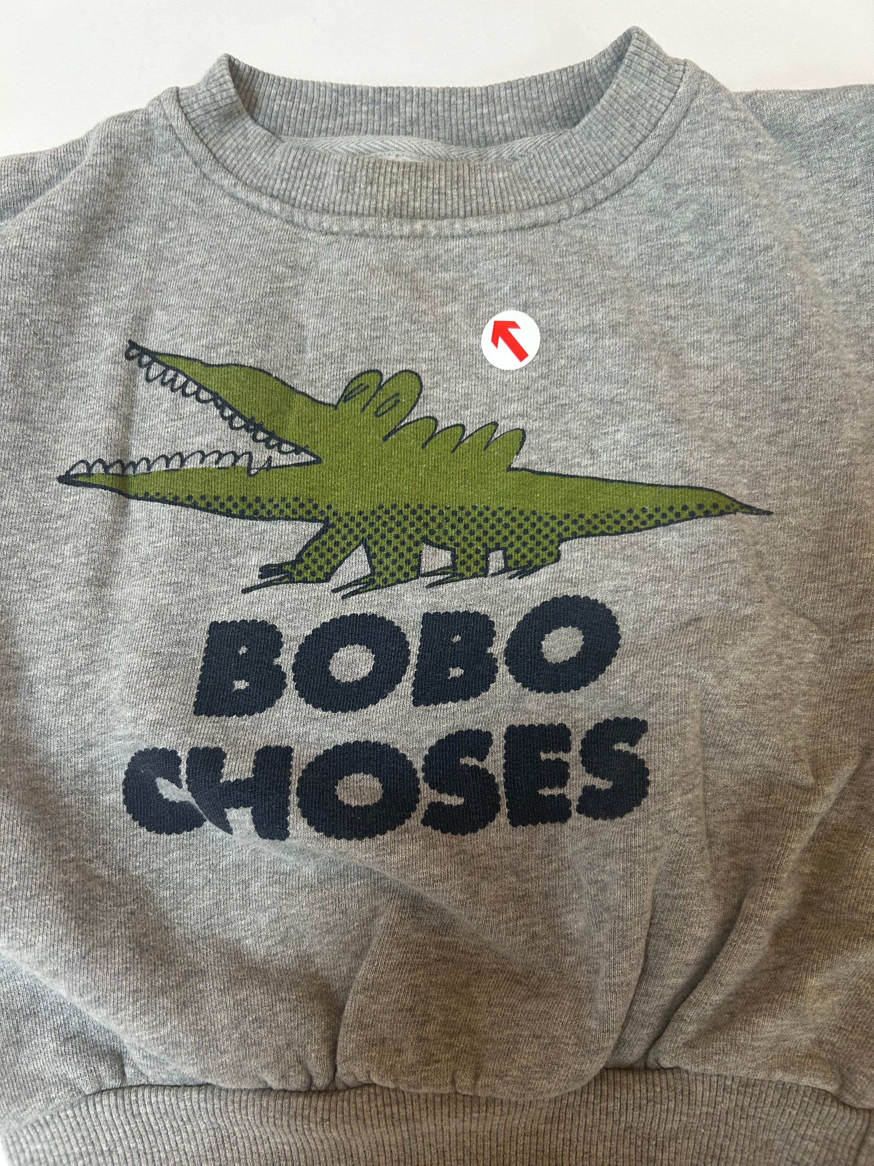 Bobo Choses Grey talking crocodile sweatshirt