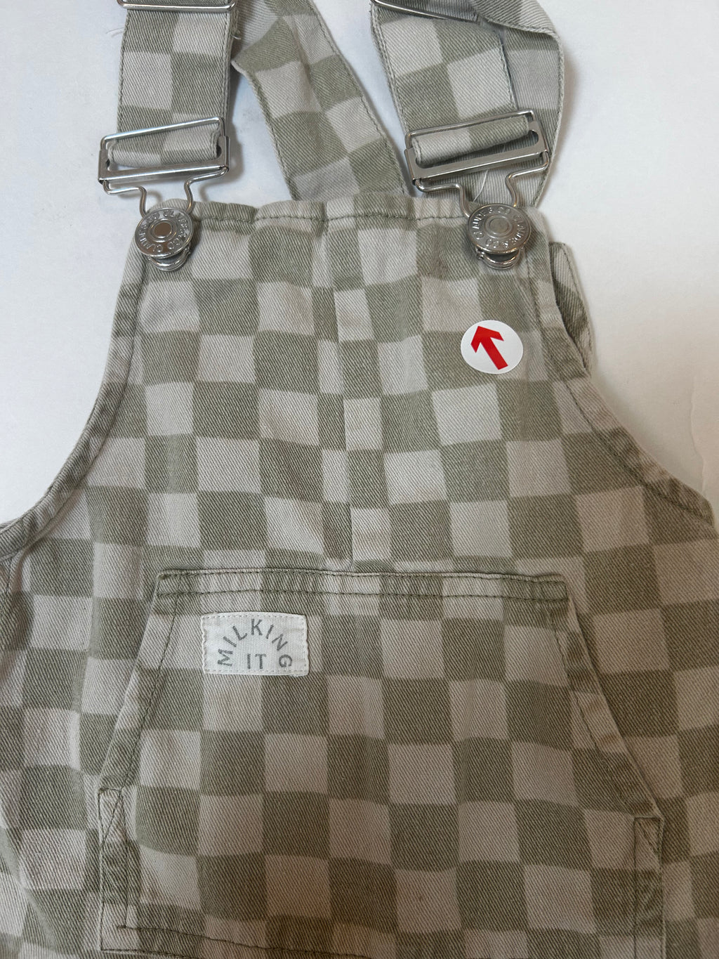 Claude & Co Olive checkerboard dungarees