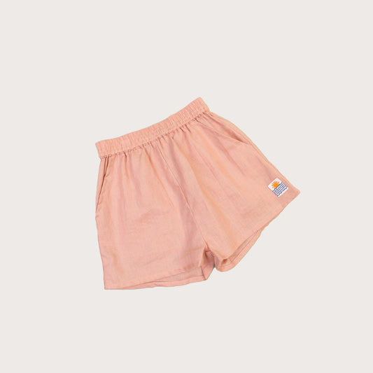 L.F. Markey Pink linen elastic shorts