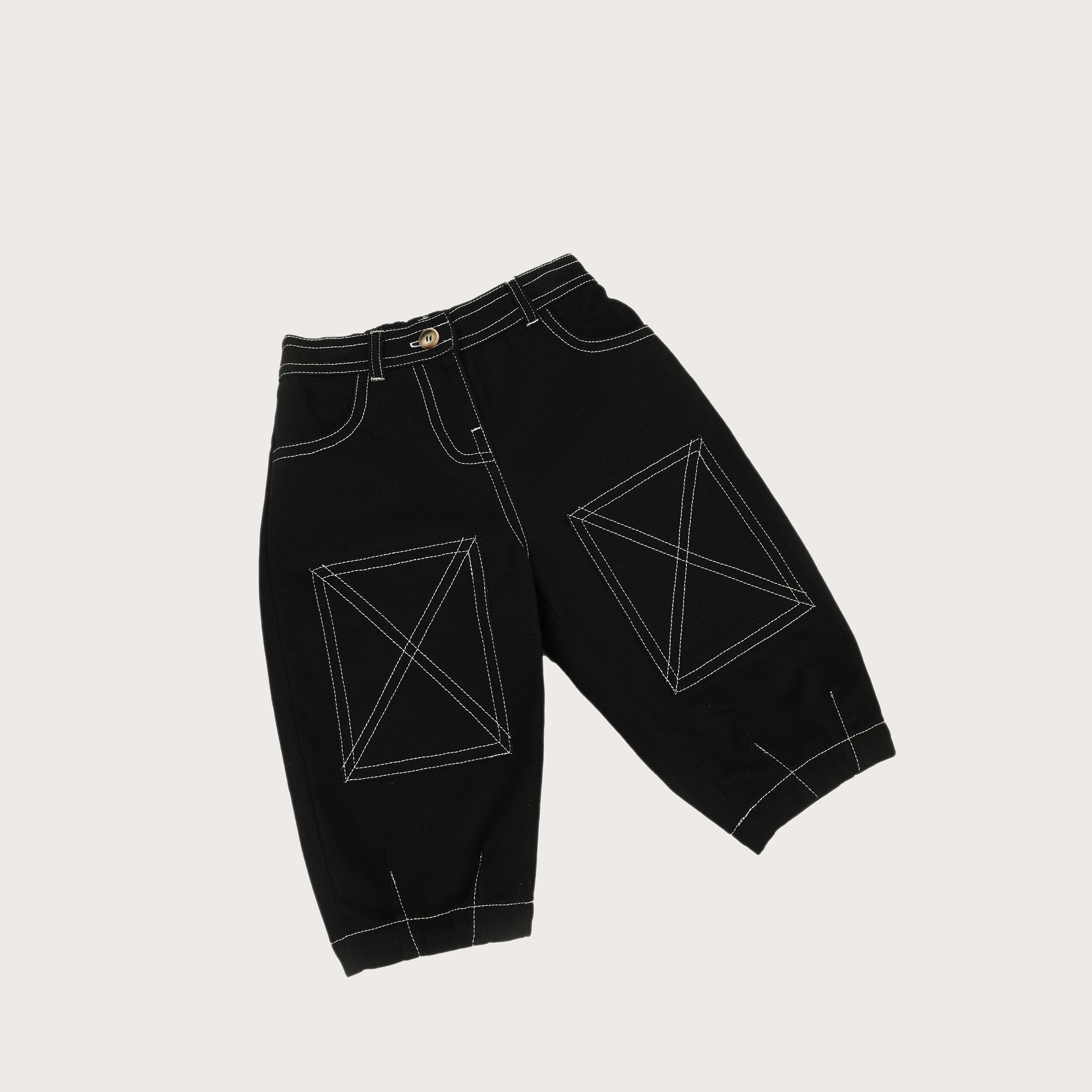 L.F. Markey Black denim stitch trousers