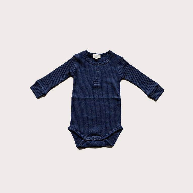 The Simple Folk Indigo ribbed cotton jersey onesie