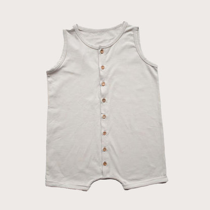 The simple folk Undyed button up short Romper