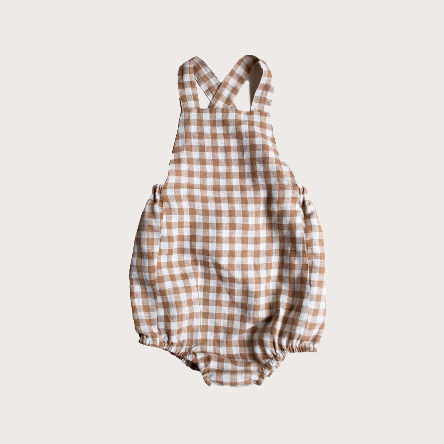 The Simple folk Gingham organic linen romper