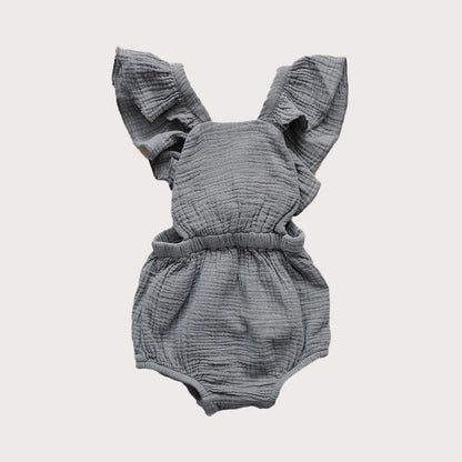 The simple folk Grey cotton ruffle romper