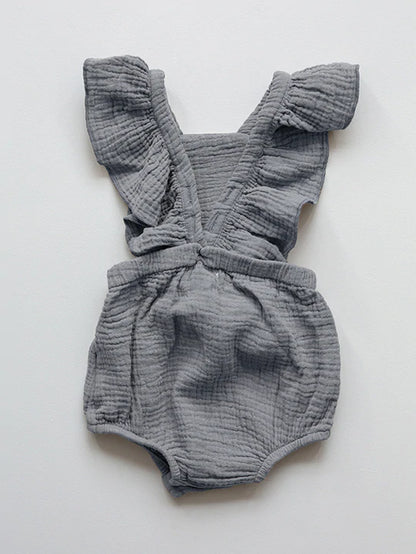 The simple folk Grey cotton ruffle romper