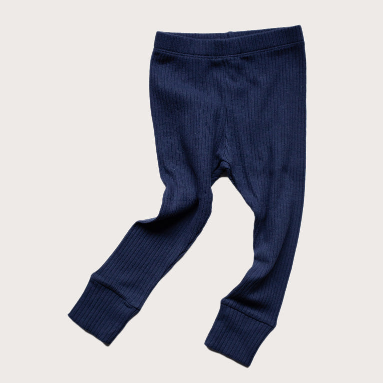 The simple folk Indigo ribbed cotton leggings