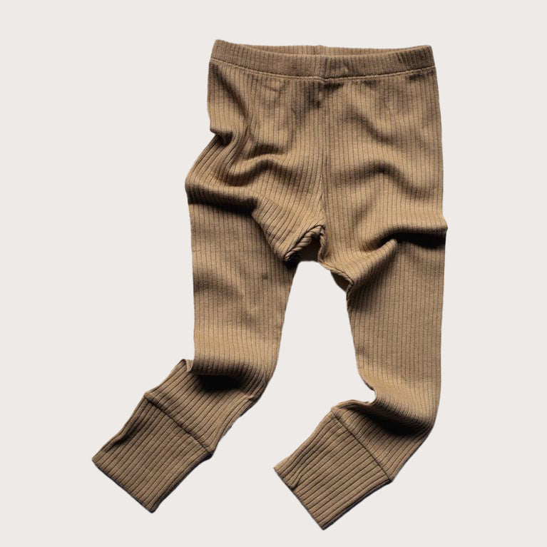 The Simple Folk Camel ribbed cotton leggings