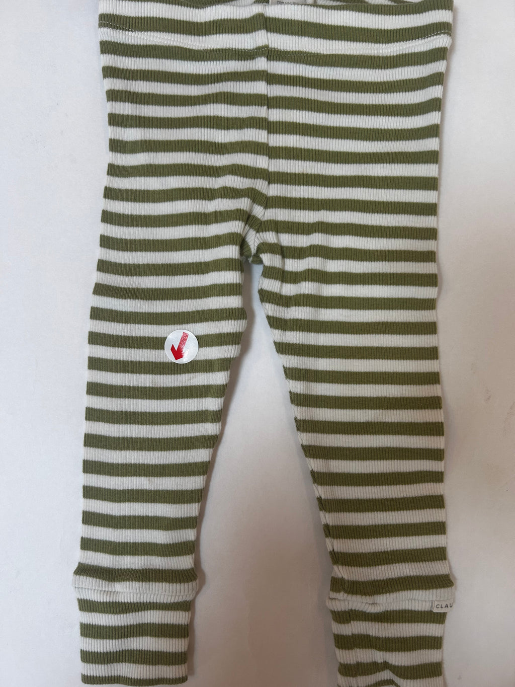 Claude & Co Green stripe ribbed leggings