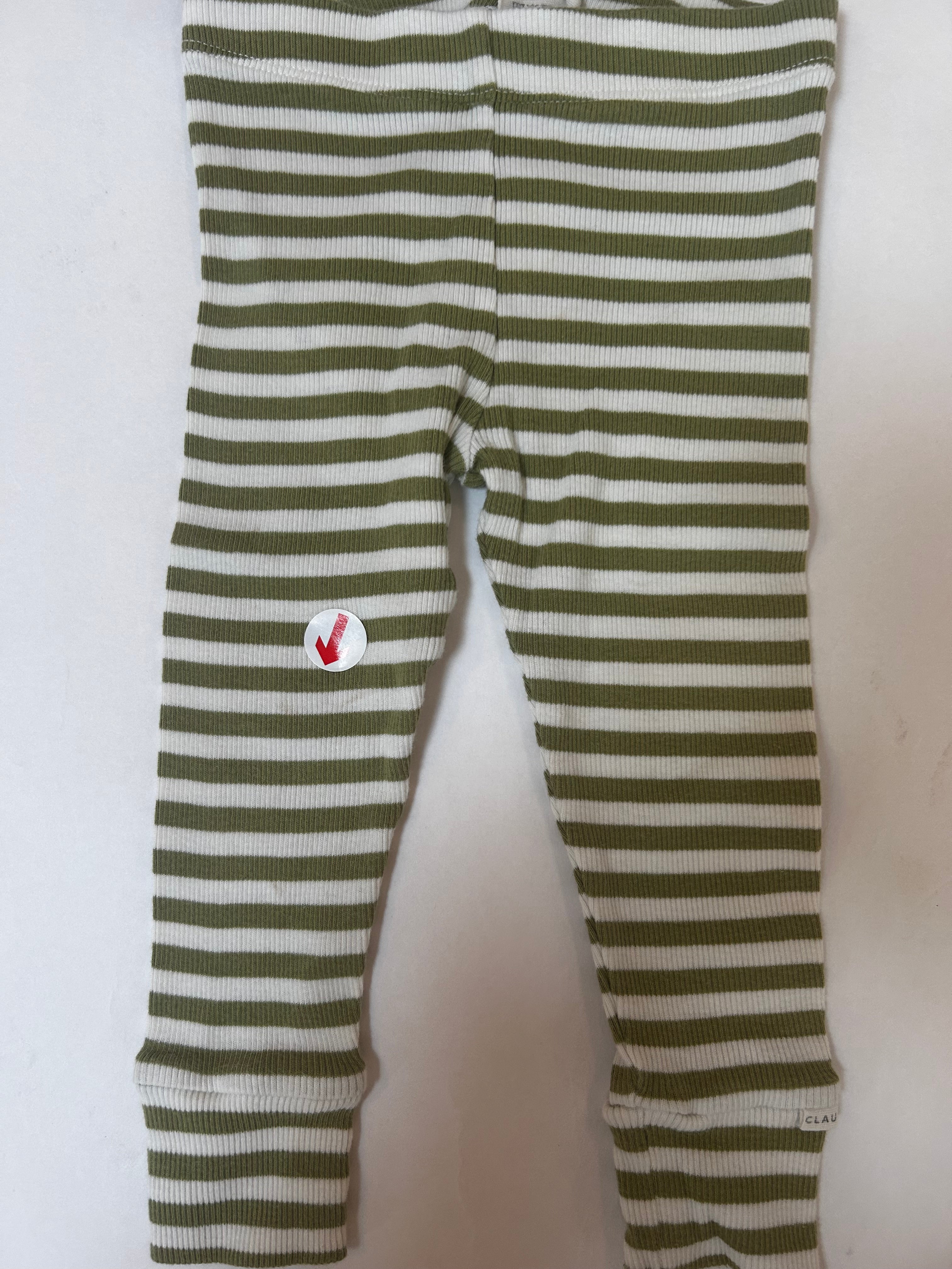 Claude & Co Green stripe ribbed leggings