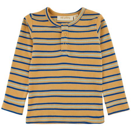Soft Gallery Mustard Stripe Ribbed Long Sleeve Top