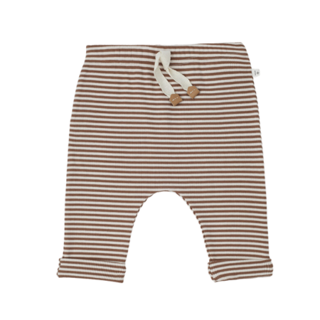 =1 in the Family Brown Stripe Ribbed Baggy Pants=