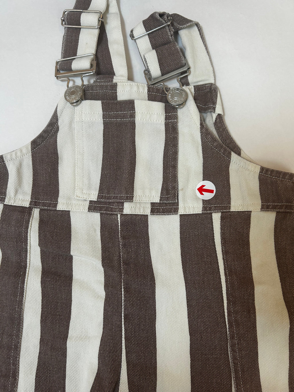 Claude & Co Choc stripe dungaree