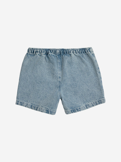 Bobo Choses Yellow patch pocket light denim shorts