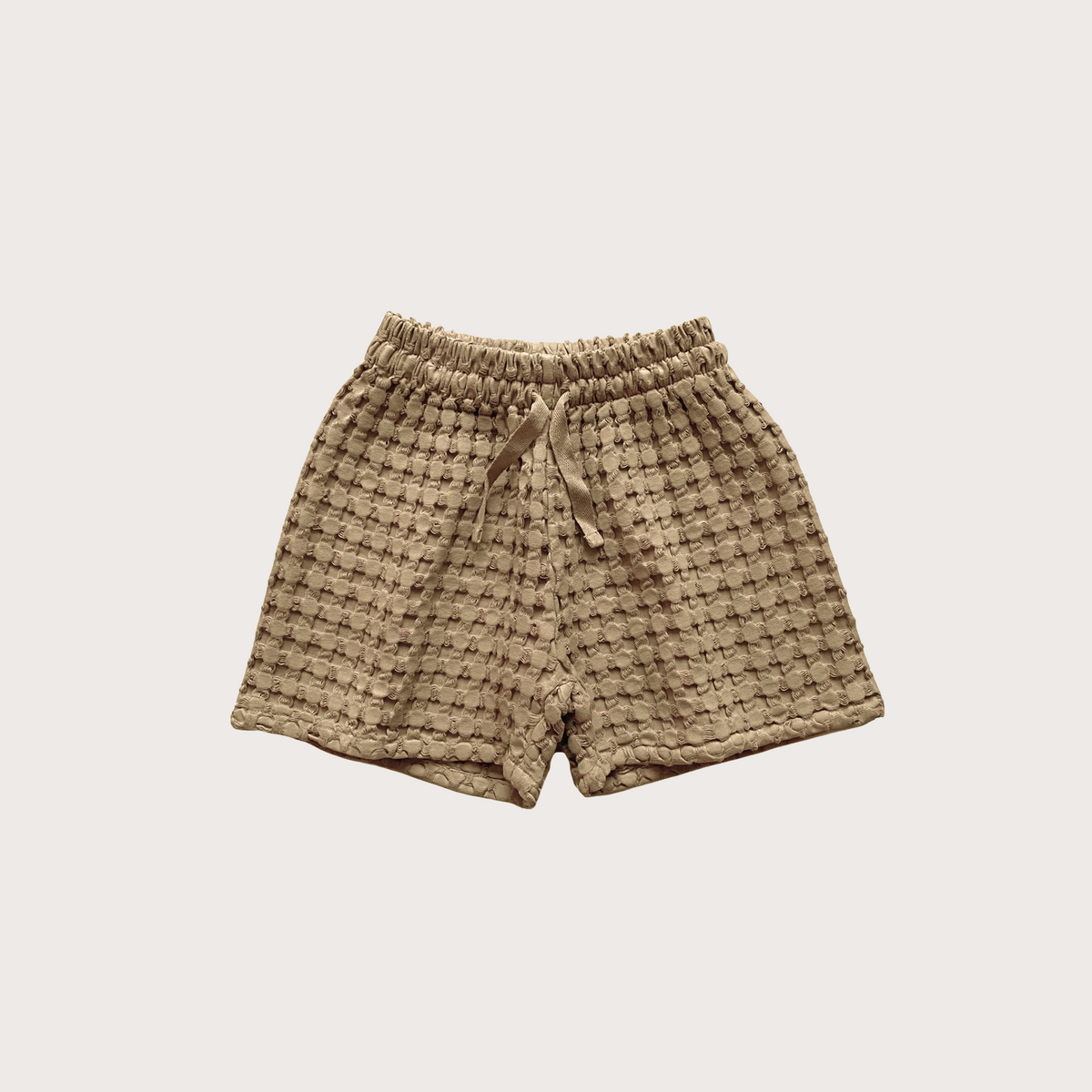 Beige waffle shorts