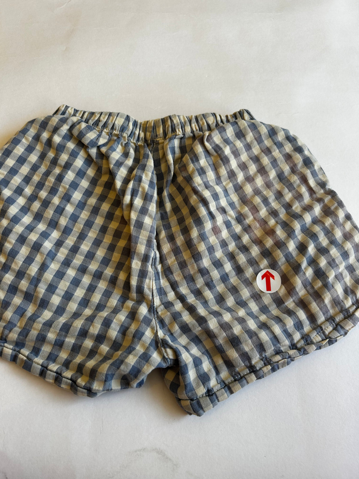 Konges Sløjd Navy gingham check shorts