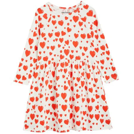 mini rodini heart dress White Hearts Velour Dress Kids