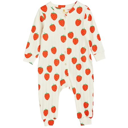Mini Rodini Strawberries Ribbed Romper