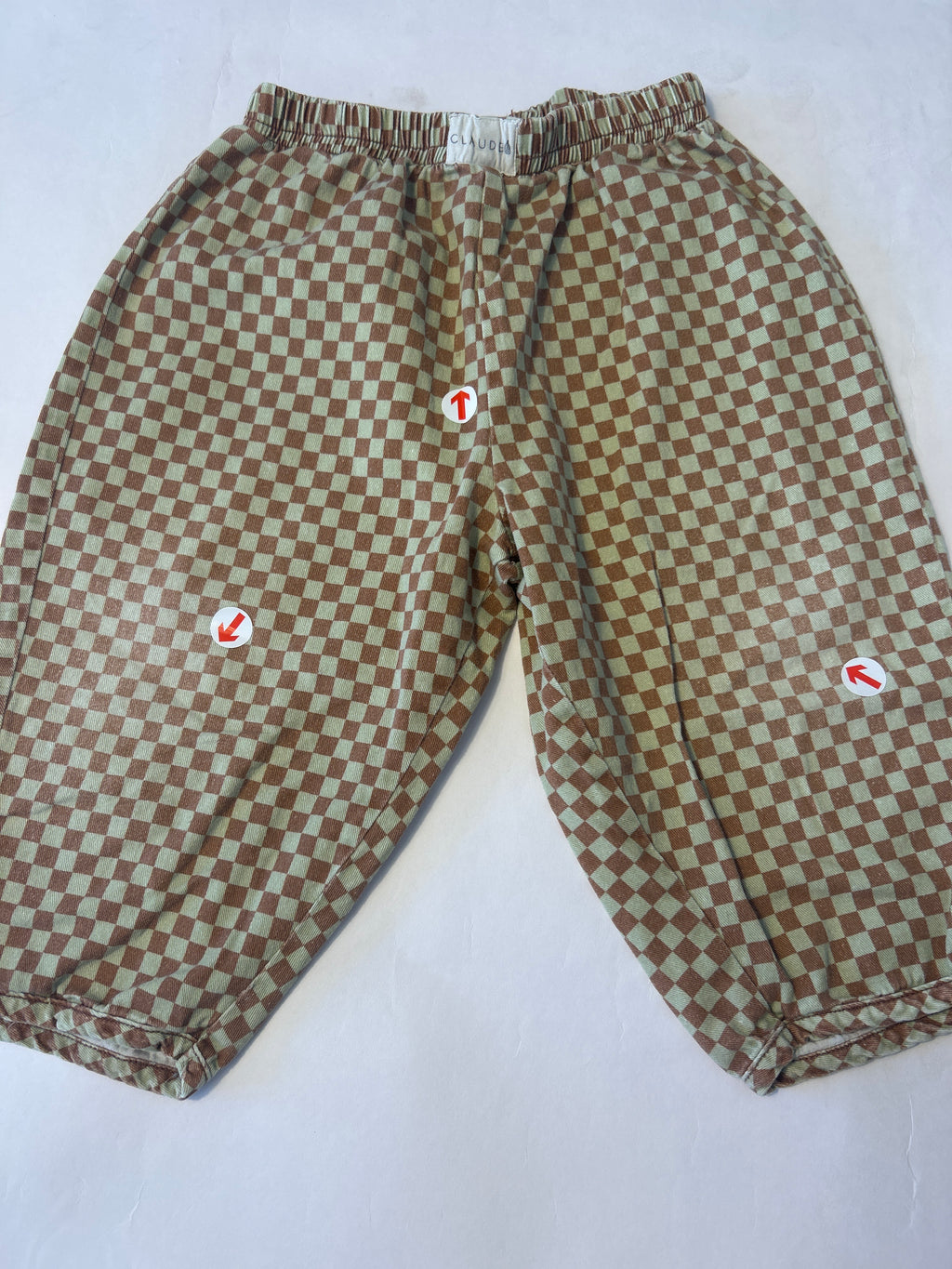 Claude & Co checkerboard wide leg trousers