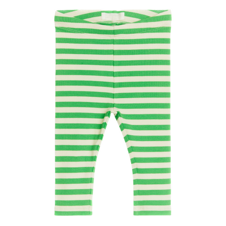 Green white stripe leggings