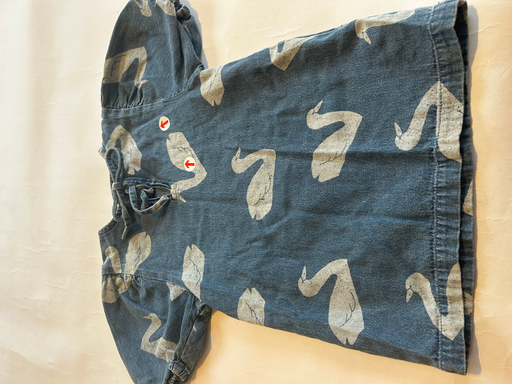 Tiny Cottons Denim big swans dress