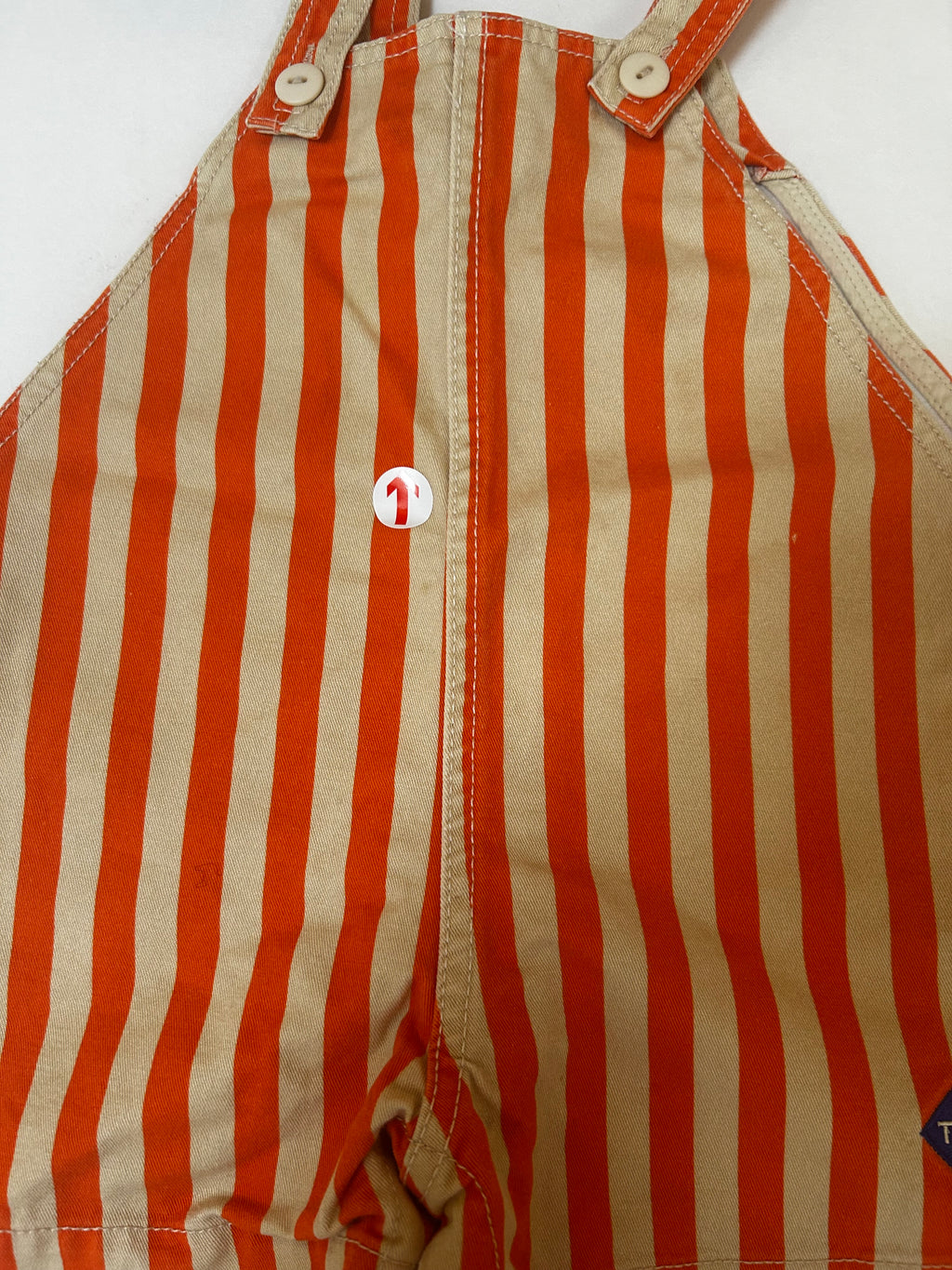 Tiny Cottons Red striped short dungaree