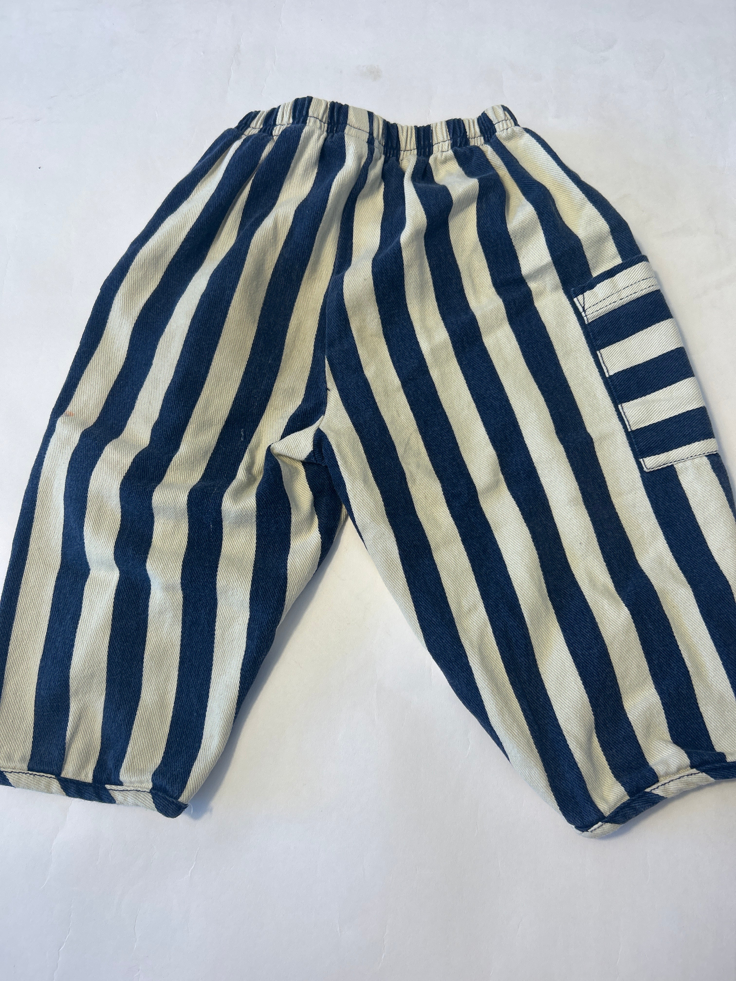 Claude & Co Navy striped wide leg trousers