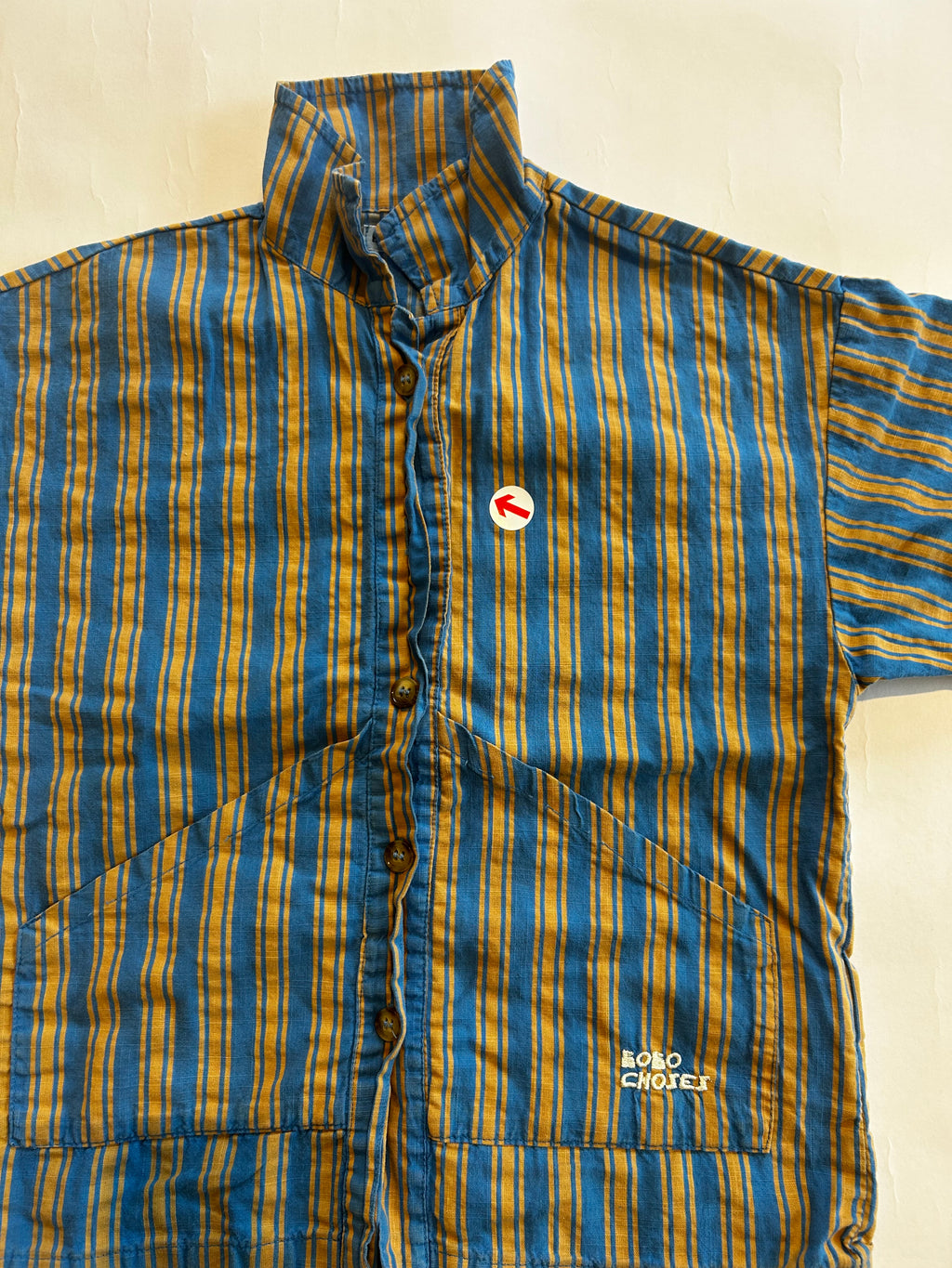 Bobo Choses Blue hairline kids woven shirt