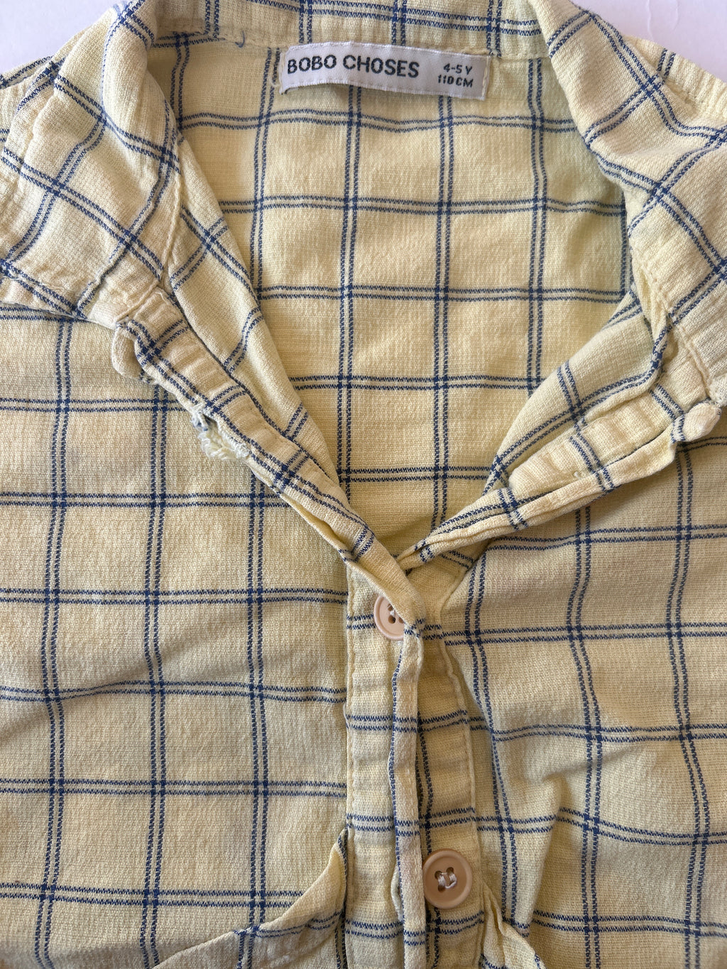 Bobo Choses Yellow spicy window pane checked shirt