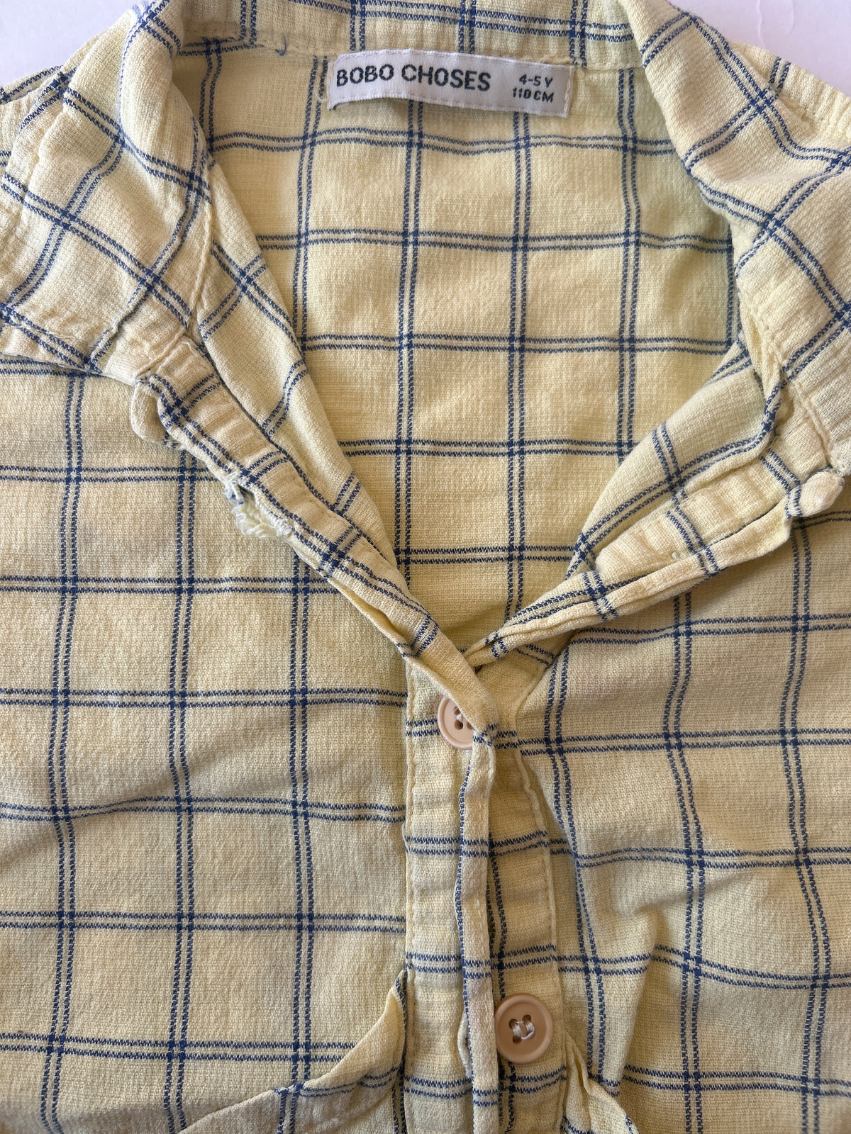 Bobo Choses Yellow spicy window pane checked shirt