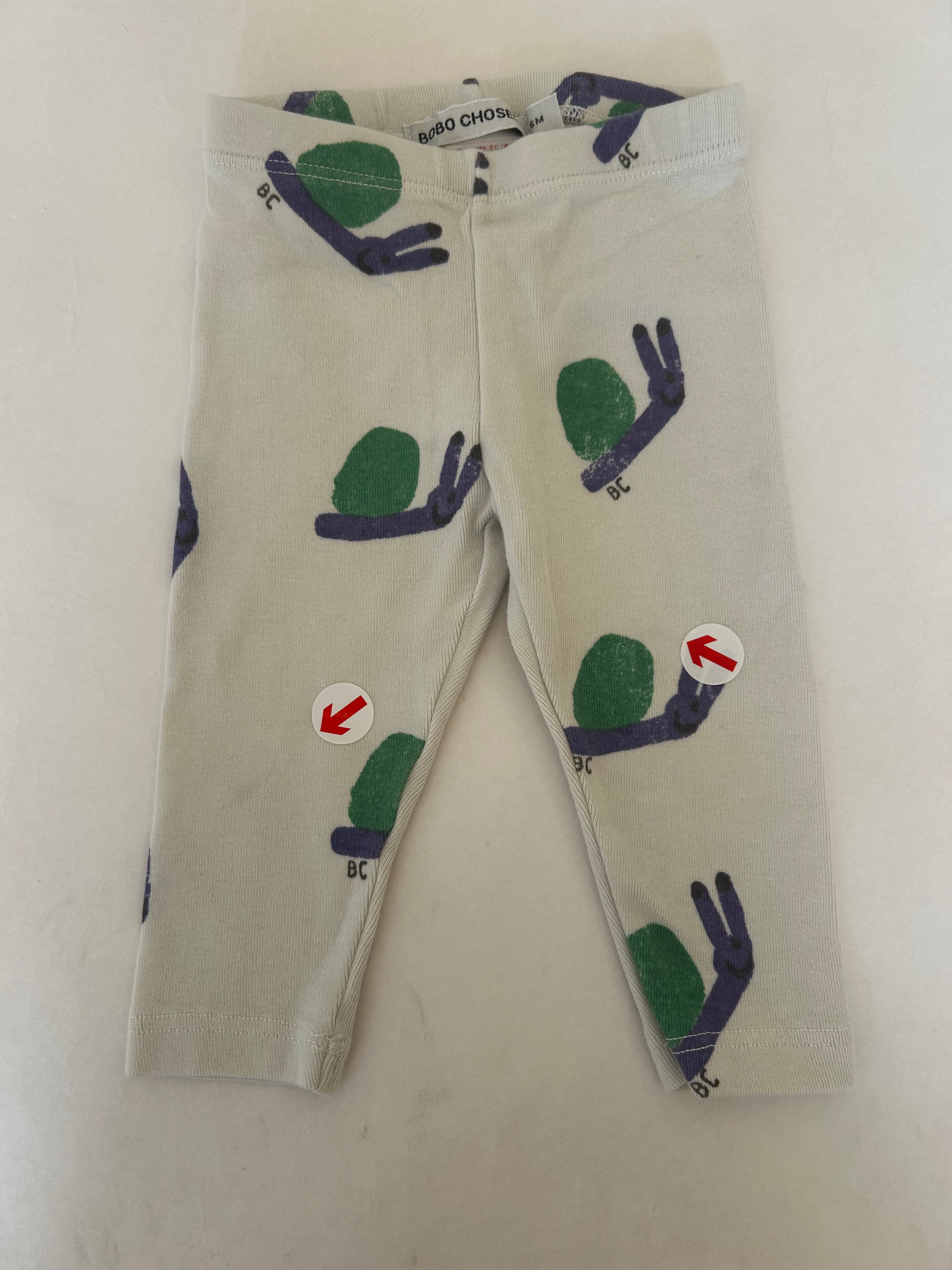 Bobo Choses Cream funny snail leggings