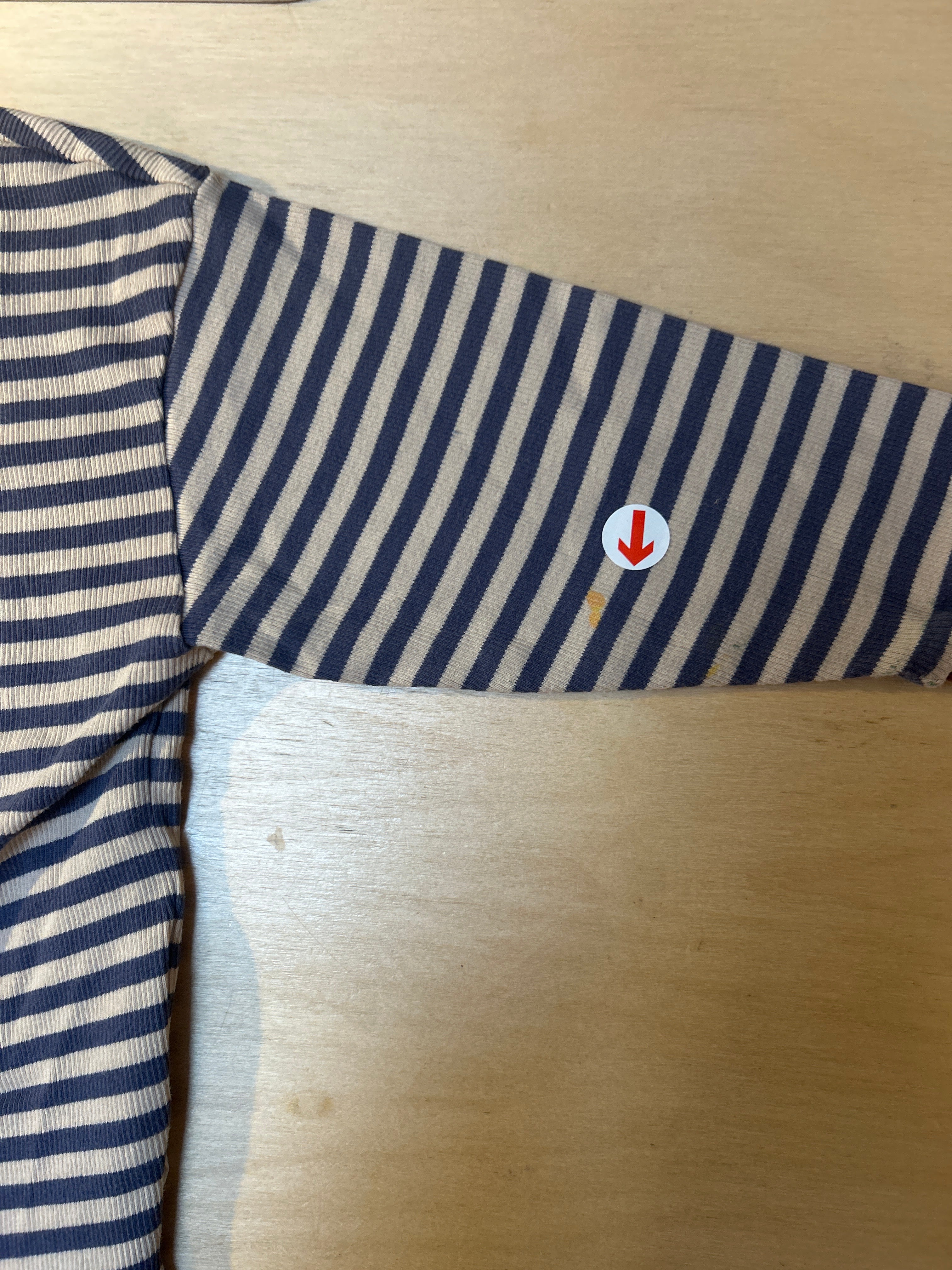 Claude & Co Navy ribbed striped long sleeve t-shirt