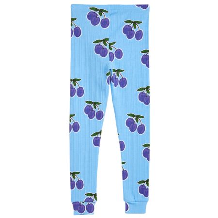 Plum Print Blue Leggings