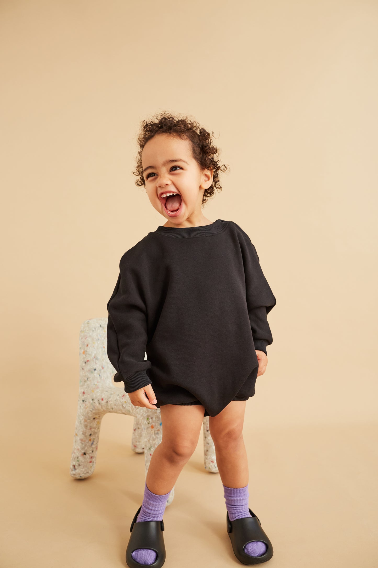 Studio Koter Black oversized sweatshirt romper