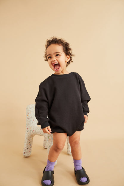 Studio Koter Black oversized sweatshirt romper