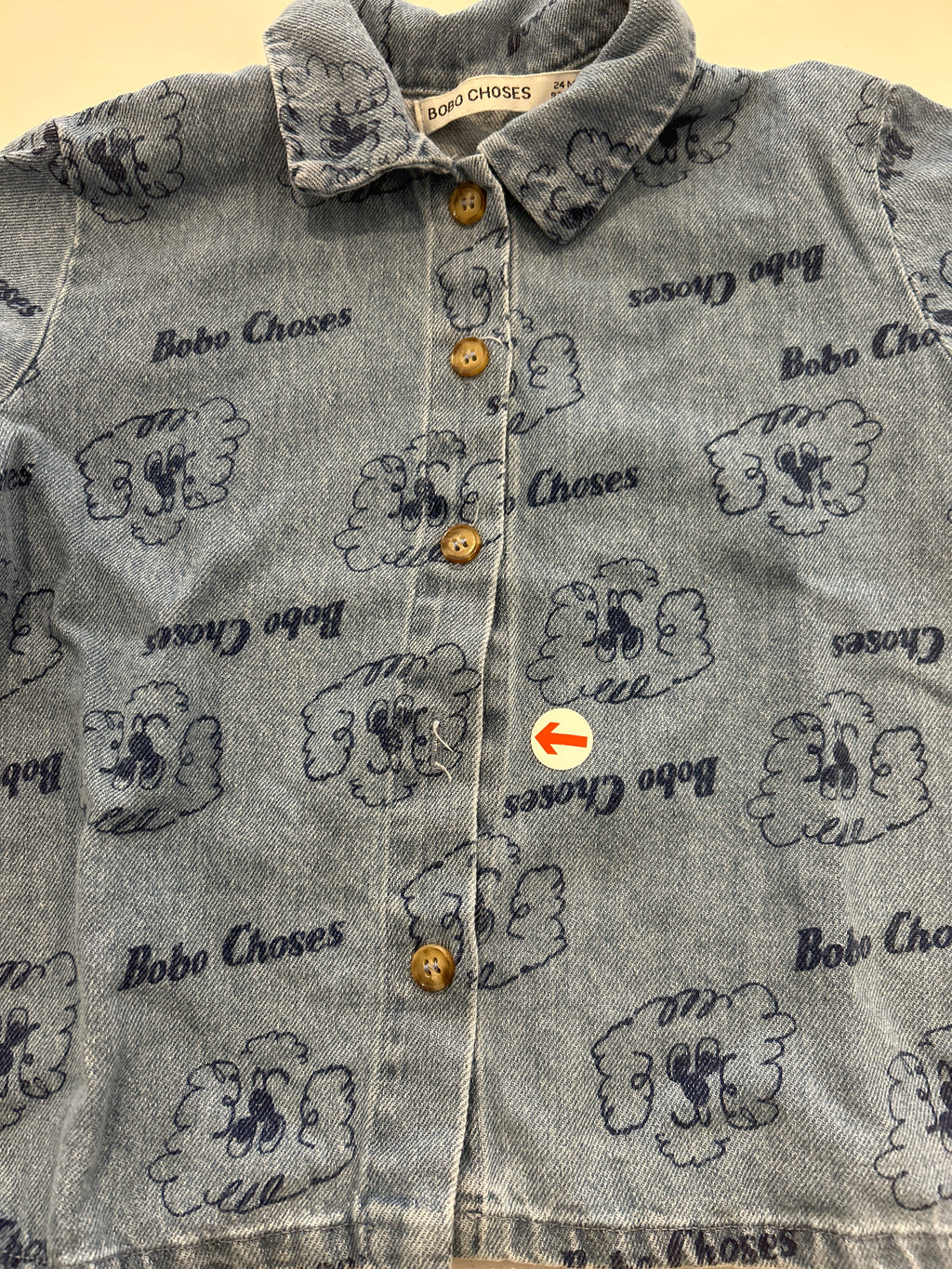 bobo choses Denim pickles the dog baby shirt 24M