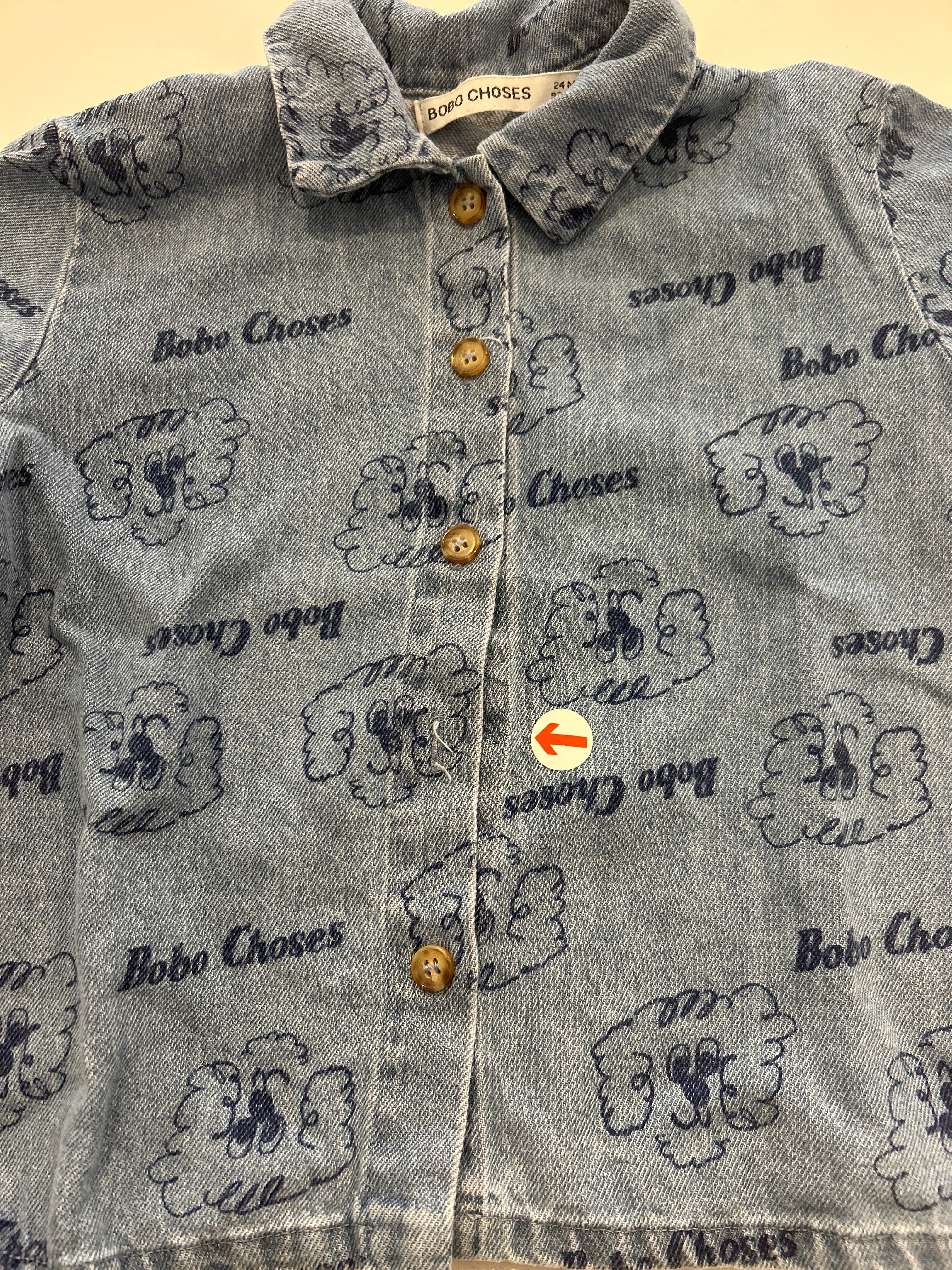bobo choses Denim pickles the dog baby shirt 24M