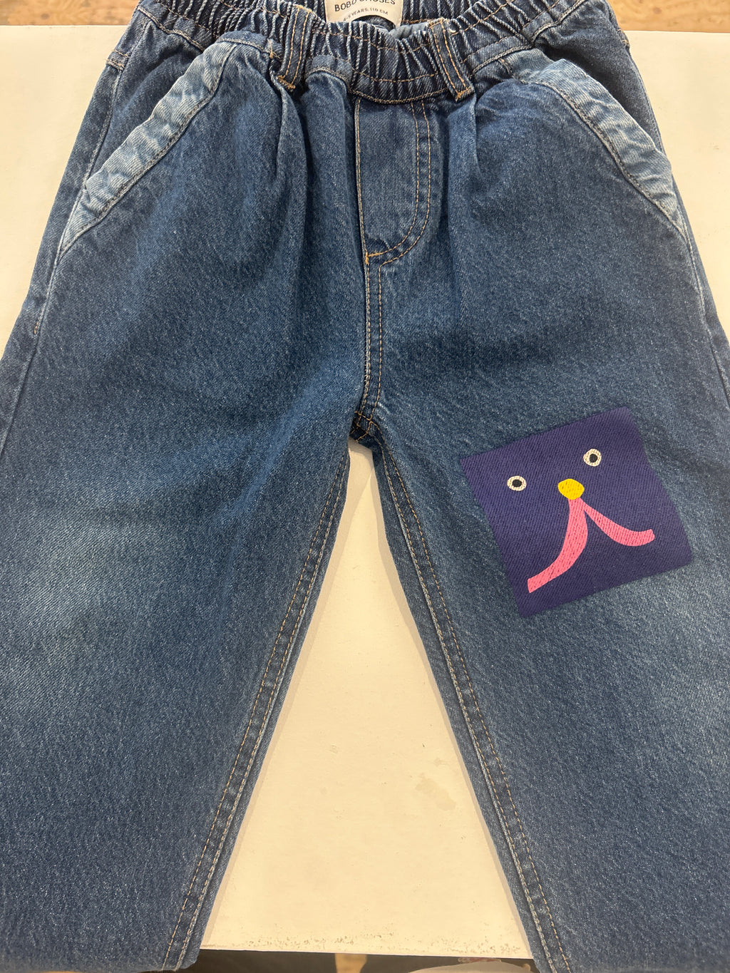 Bobo Choses Funny face denim joggers