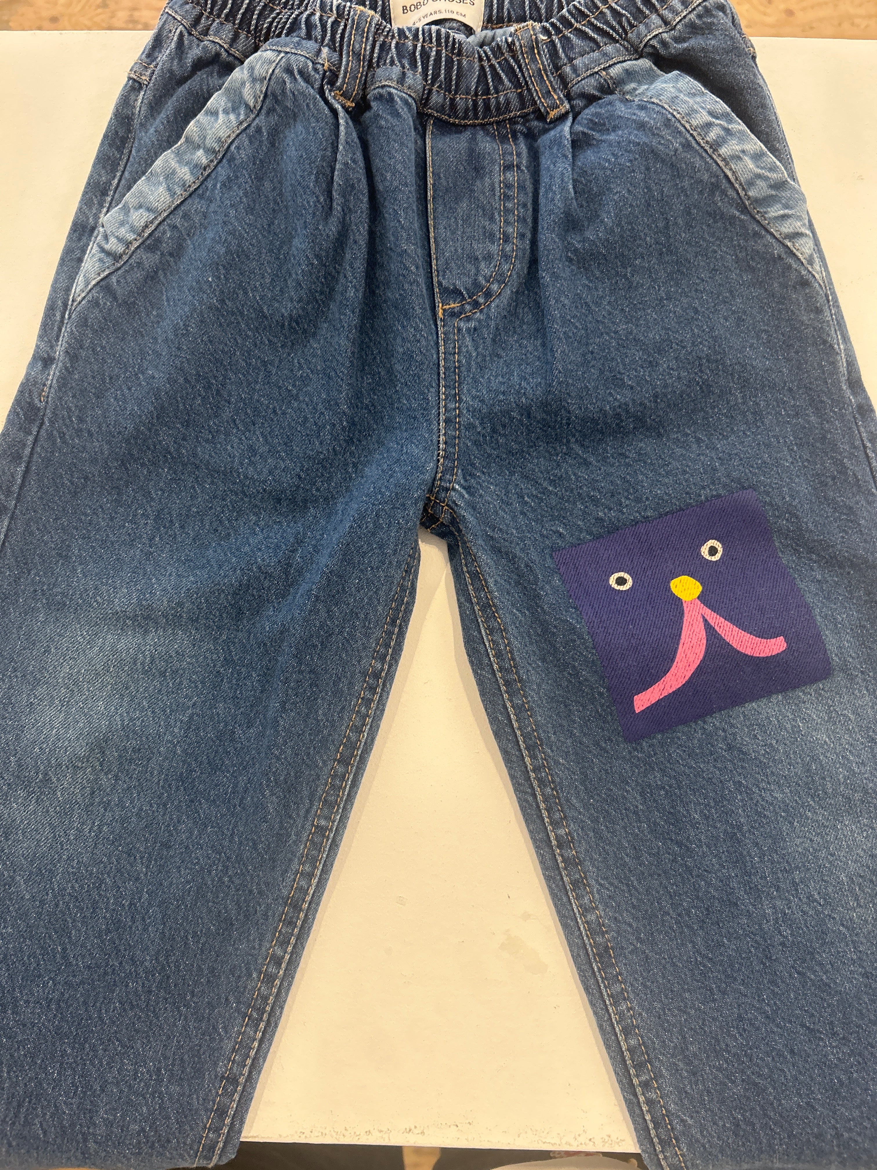 Bobo Choses Funny face denim joggers
