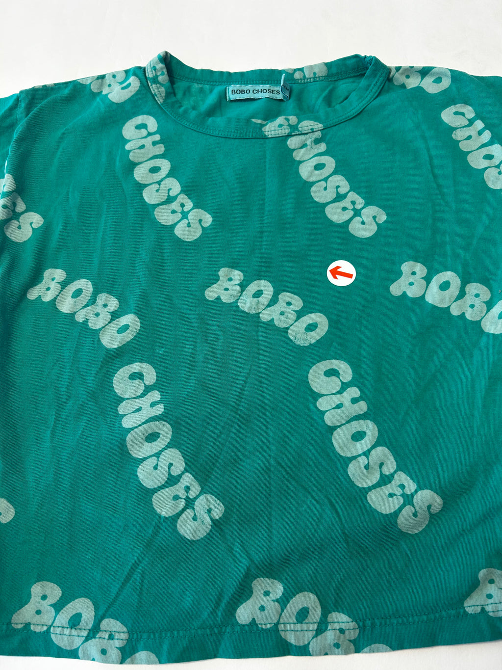 Bobo Choses Teal wavy print t-shirt