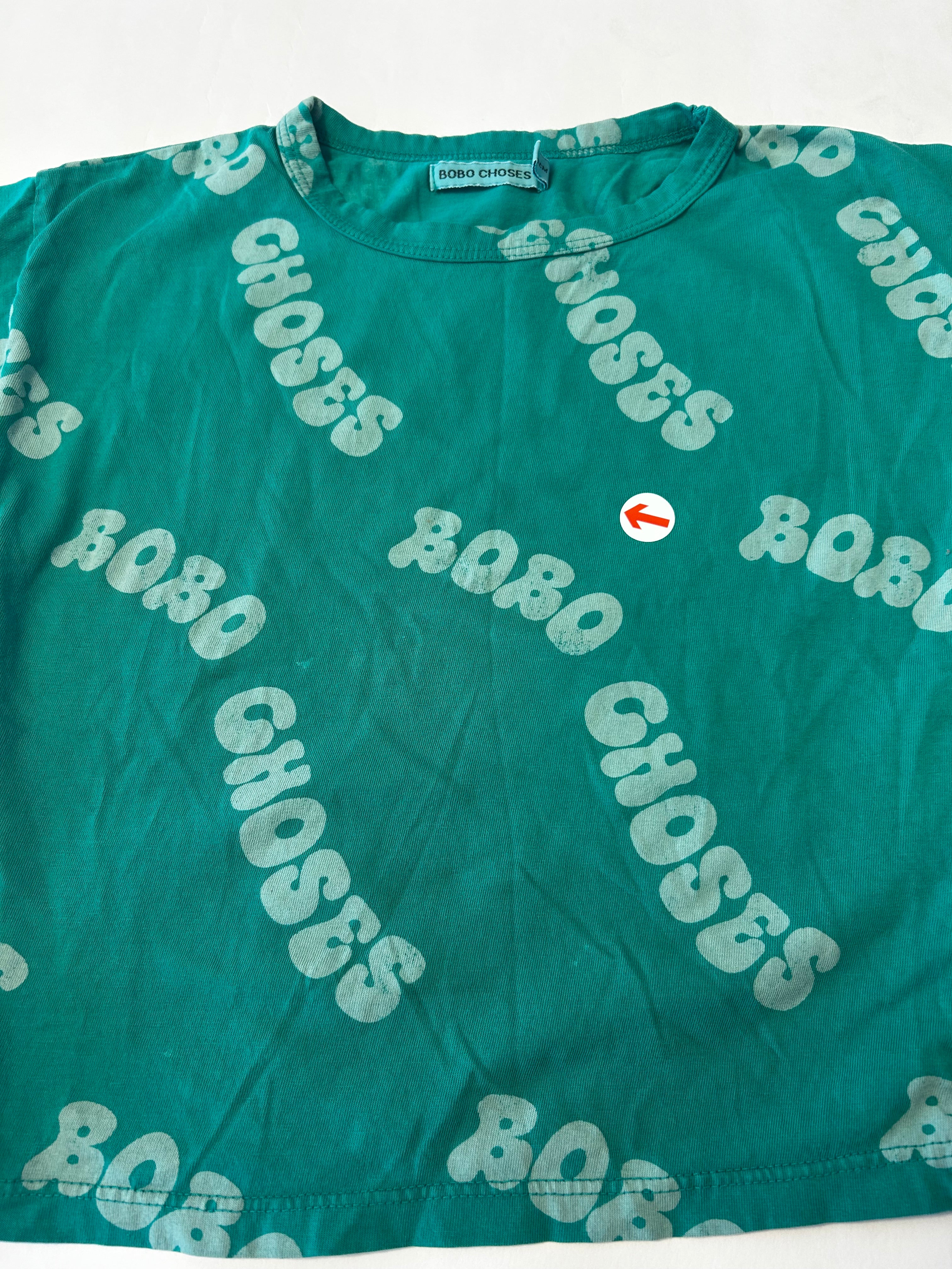 Bobo Choses Teal wavy print t-shirt